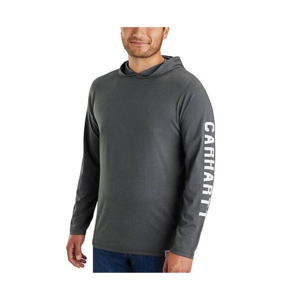 Carhartt Sweatshirt, M, Regular, Cotton/Polyester, Carbon Heather, Hooded