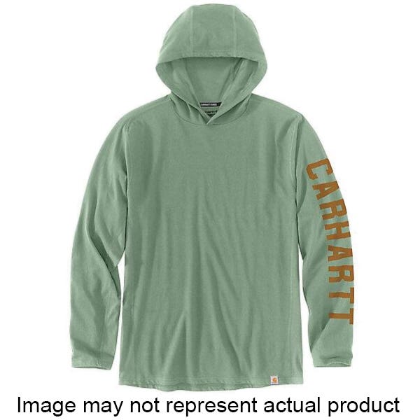 Carhartt Sweatshirt, XL, Regular, Cotton/Polyester, Frosted Balsam, Hooded - 913099