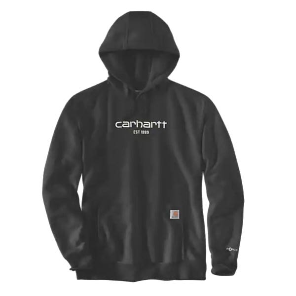 Carhartt Sweatshirt, L, Regular, Cotton/Polyester, Black, Hooded