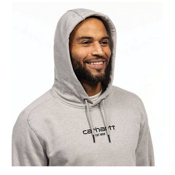 Carhartt Sweatshirt, L, Regular, Cotton/Polyester, Asphalt Heather, Hooded