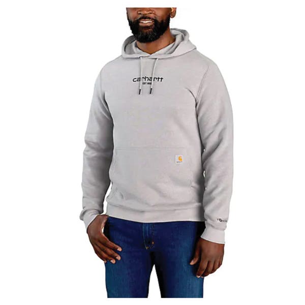 Carhartt Sweatshirt, XL, Regular, Cotton/Polyester, Asphalt Heather, Hooded