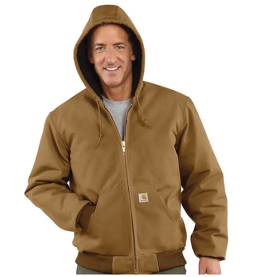 Carhartt Jacket, L, Cotton Duck/Polyester, Carhartt Brown, Regular