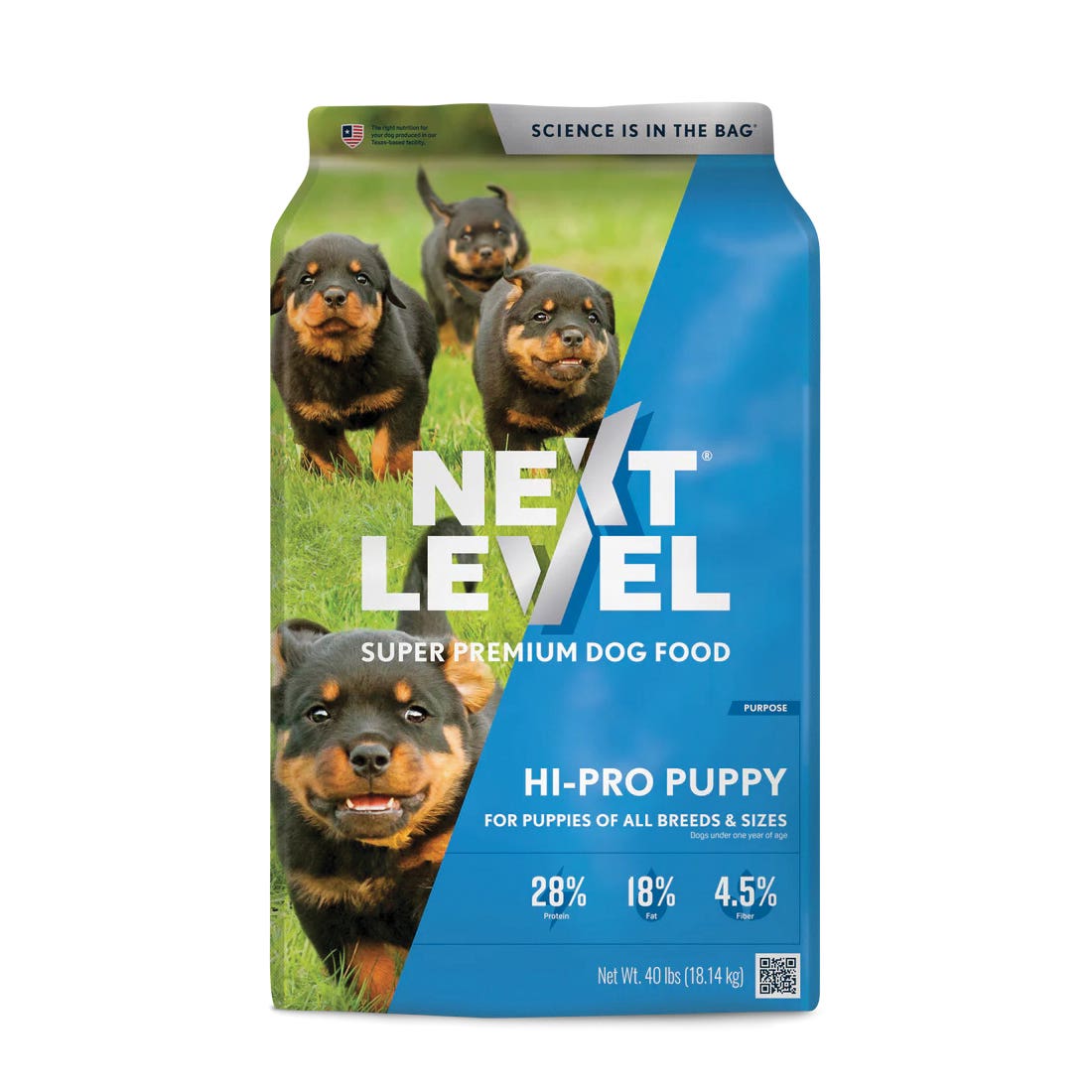 Next Level 109PY40 Super Premium Dog Food, Puppy, 40 lb, Bag