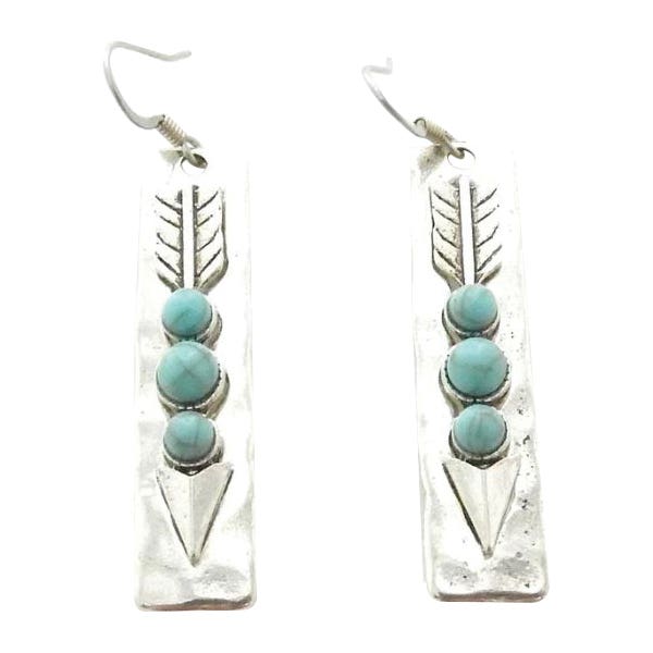 Cowboy Collectibles Earrings, Lara, Turquoise, Metal
