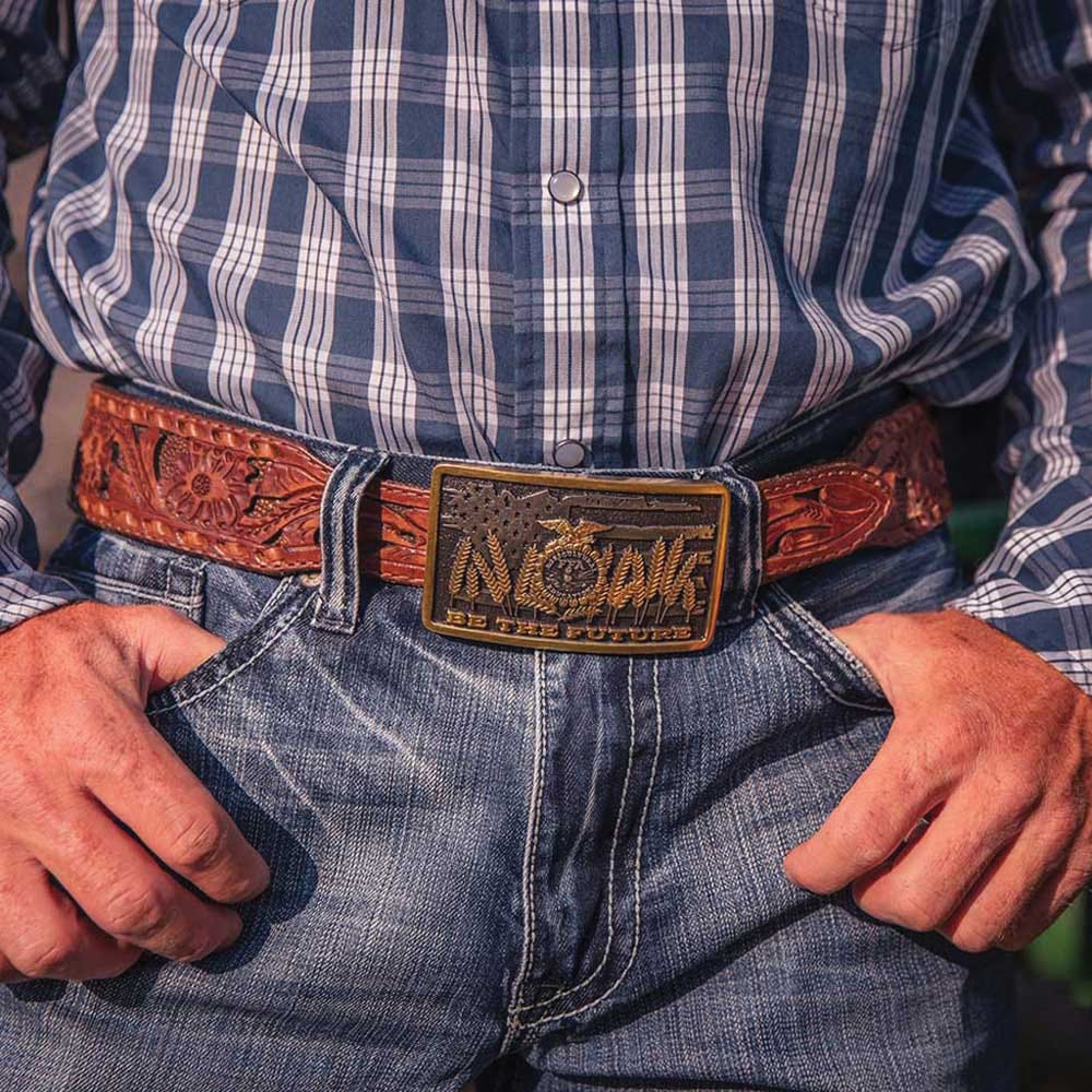 Montana Silversmiths Be The Future American Flag Rectangle Belt Buckle