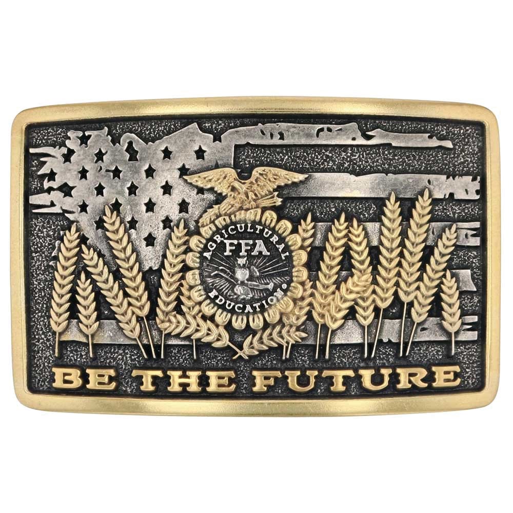 Montana Silversmiths Be The Future American Flag Rectangle Belt Buckle