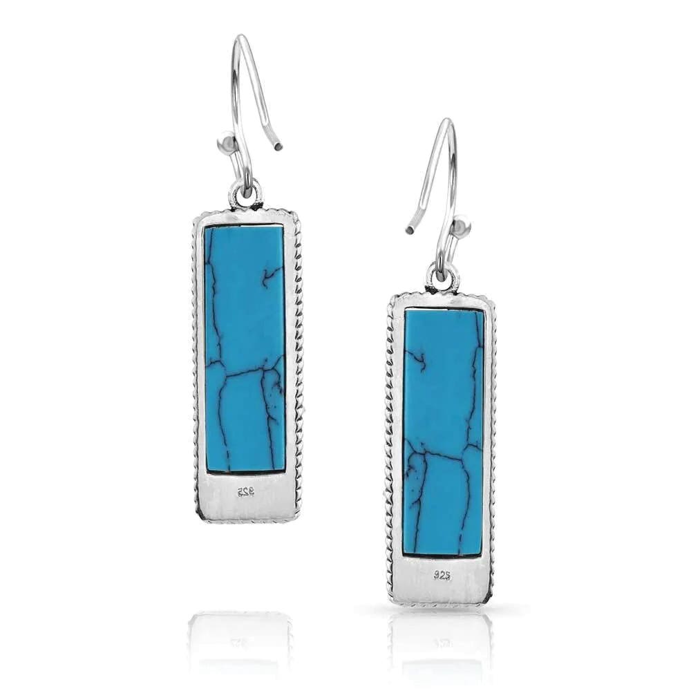Montana Silversmiths Earrings, Elk Horn, Stone, Turquoise, Silver