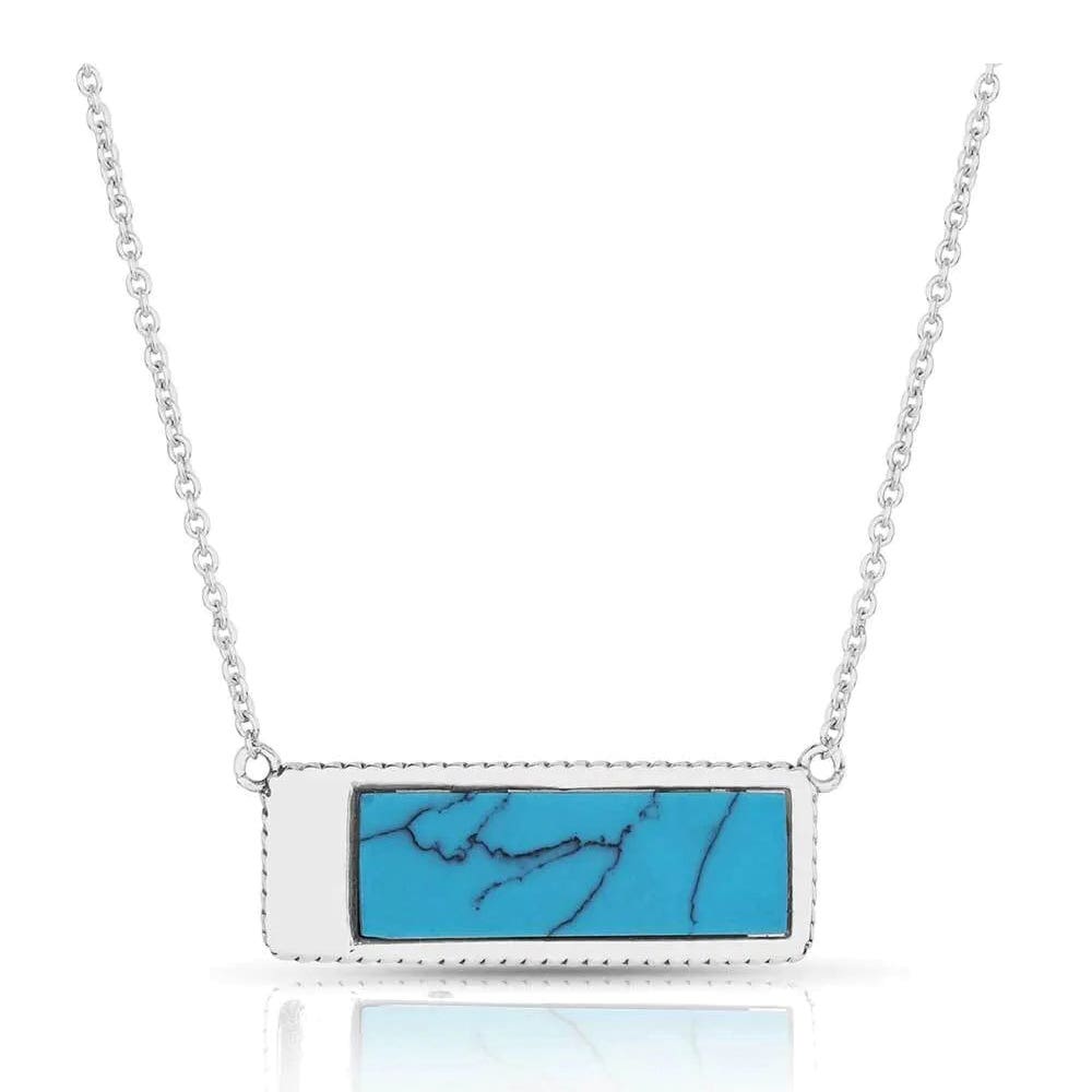 Montana Silversmiths Necklace, Elk Horn, Stone, Turquoise, Silver