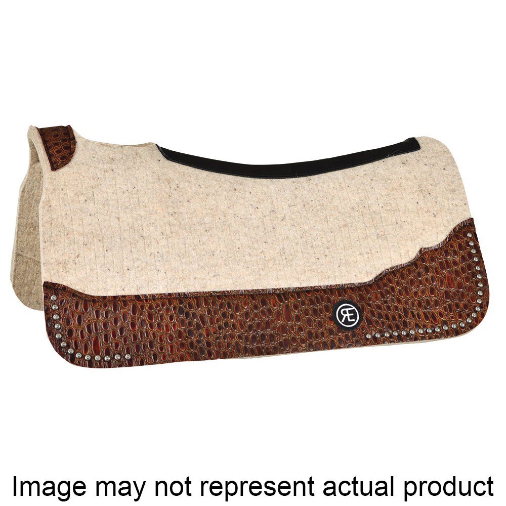 Reinsman Apex Premium Series Full Saddle Pad, 3/4 in Thick, Leather/Wool, Bone Wool/Turquoise Navajo