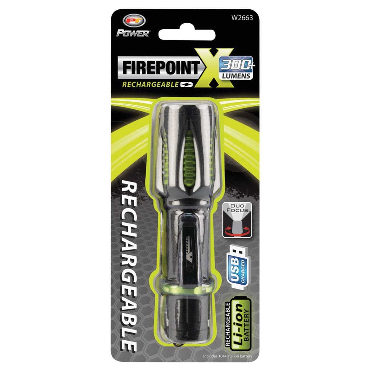 Performance Tool Firepoint X Series W2663 Flashlight, 320 mAh, ‎Lithium-Ion Battery, LED Lamp, 100 to 316 Lumens