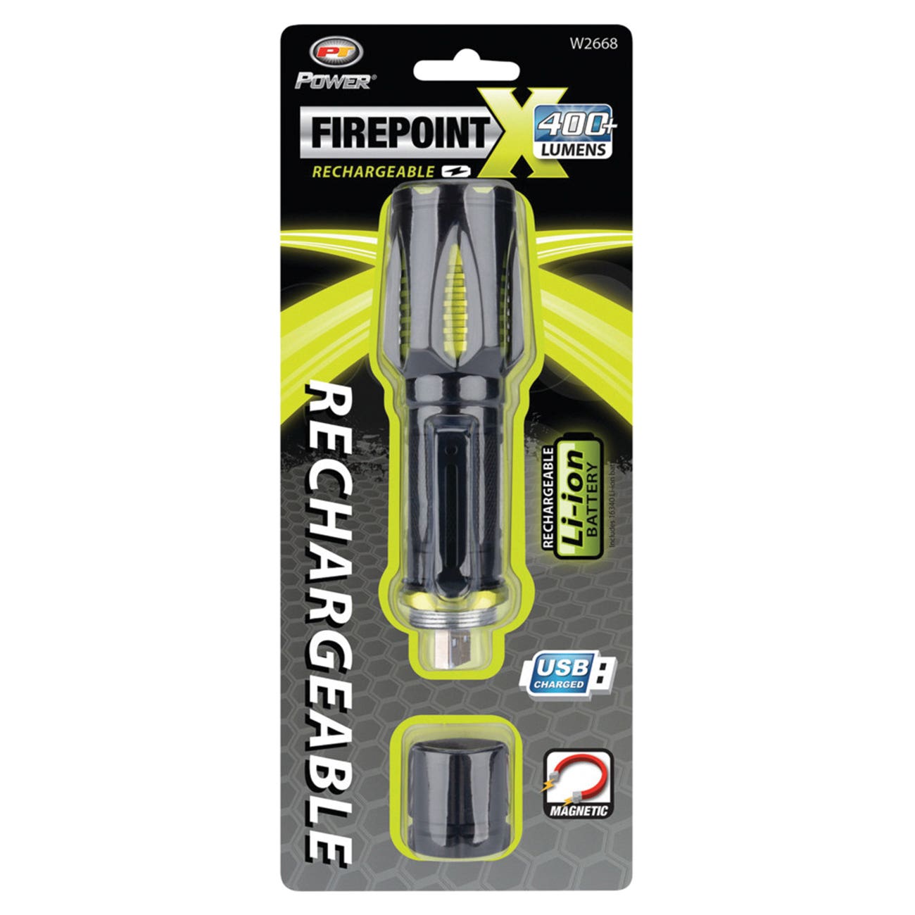 Performance Tool Firepoint X Series W2668 Flashlight, 750 mAh, ‎Lithium-Ion Battery, LED Lamp, 108 to 418 Lumens