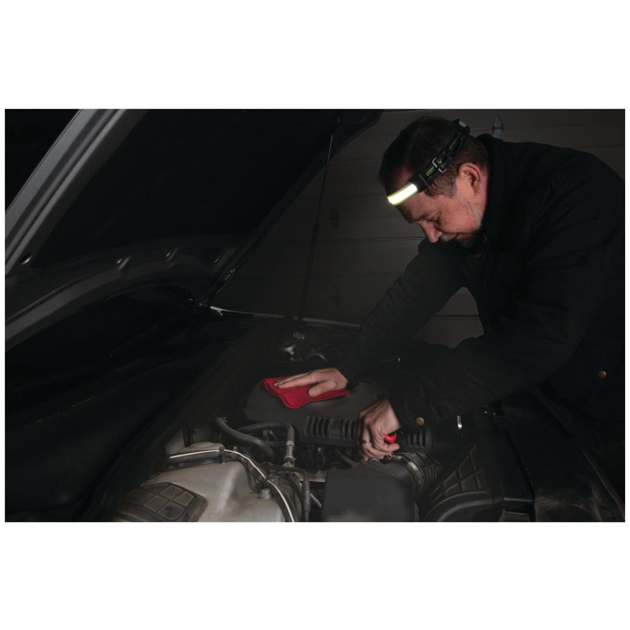 Performance Tool Firepoint X Series W2681 Low-Profile Strip Headlamp, 1800 mAh, Li-Polymer Battery, LED Lamp, 500 Lumens