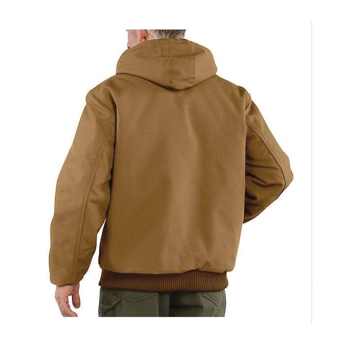 Carhartt Jacket, 2XL, Cotton Duck, Black, Hooded, Zipper, Tall