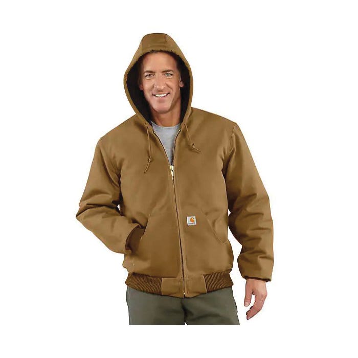 Carhartt Jacket, XL, Cotton Duck, Brown, Hooded, Zipper