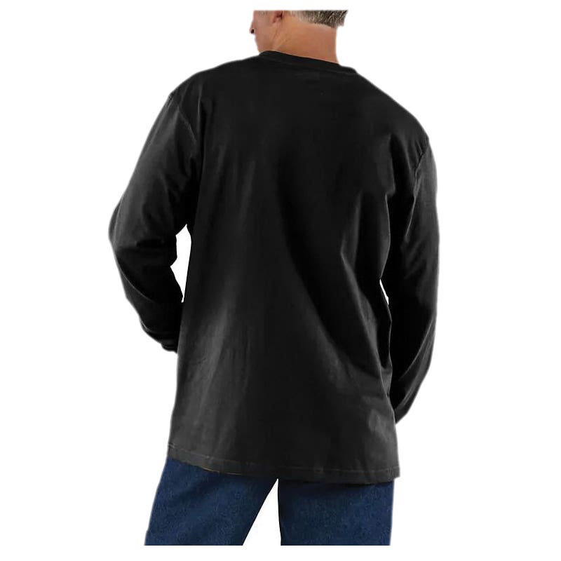 Carhartt Pocket T-Shirt, 2XL, Regular, Cotton/Polyester, Thundercloud Heather, Sewn-On Carhartt Patch