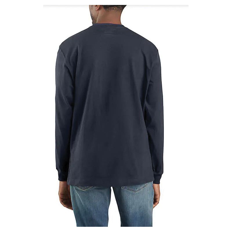 Carhartt Pocket T-Shirt, 2XL, Regular, Cotton/Polyester, Thundercloud Heather, Sewn-On Carhartt Patch