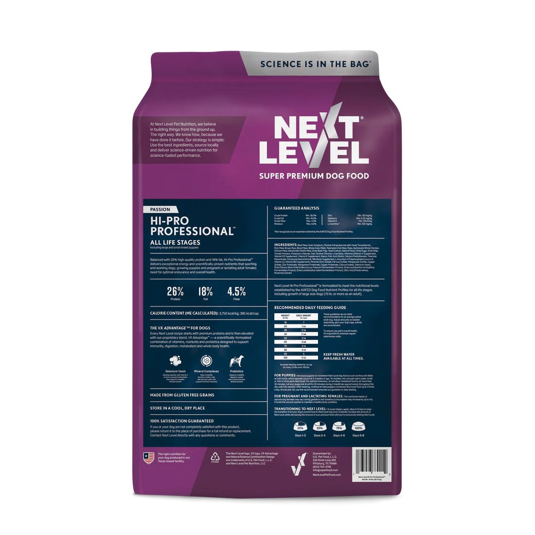 Next Level Hi-Pro Professional NL261840 Super Premium Dog Food, 40 lb, Bag