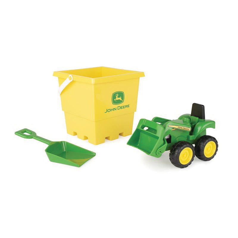 John Deere Toys Sand Pit Bucket Set, 18 Months and Up, Green/Yellow