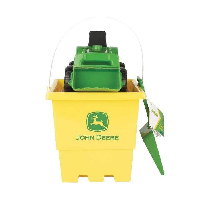 John Deere Toys Sand Pit Bucket Set, 18 Months and Up, Green/Yellow