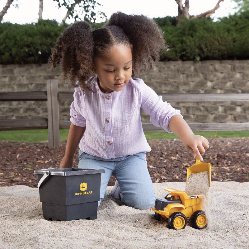 John Deere Toys Construction Sandbox Set, 18 Months and Up, Black/Yellow