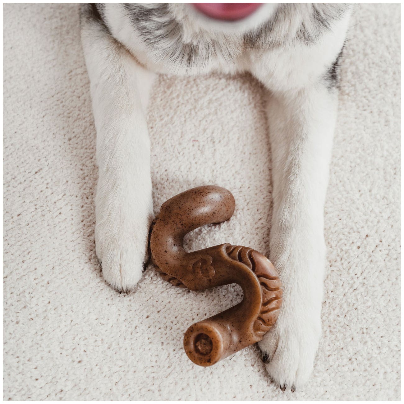 Benebone Dog Toy, L, Beef, Chew, Bone, Nylon/Real Beef Tripe