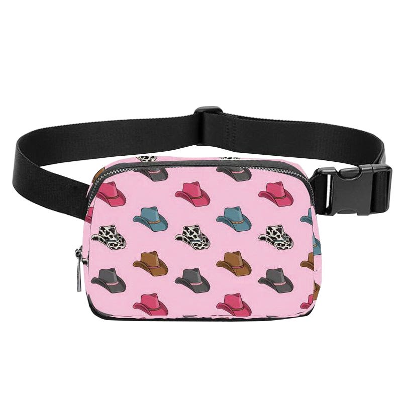 MidWestern Merch Cross Body Bag, Cowboy Hat, Pink