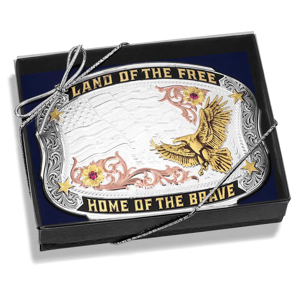 Montana Silversmiths Brave Land of the Free Belt Buckle