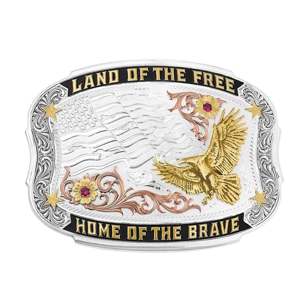 Montana Silversmiths Brave Land of the Free Belt Buckle