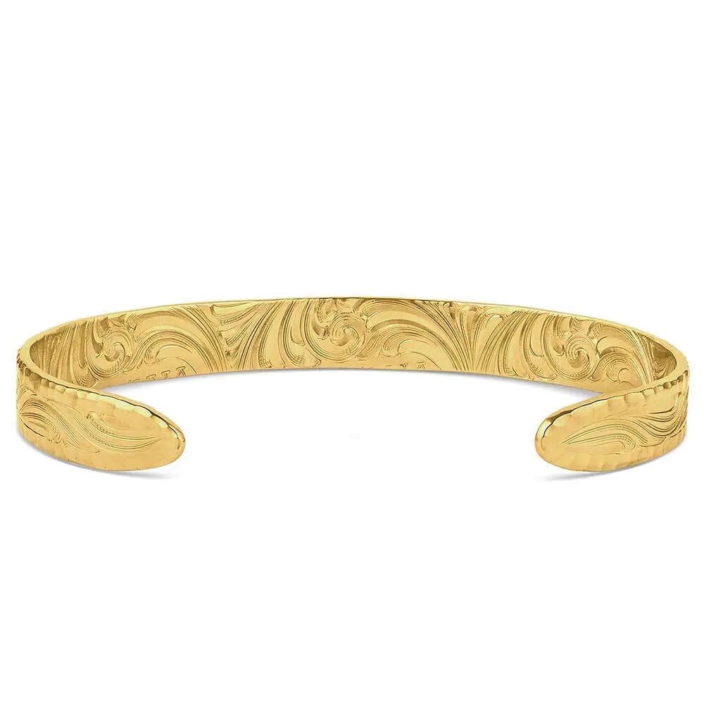Montana Silversmiths Timeless Treasure Chiseled Cuff Bracelet, One-Size, Brass