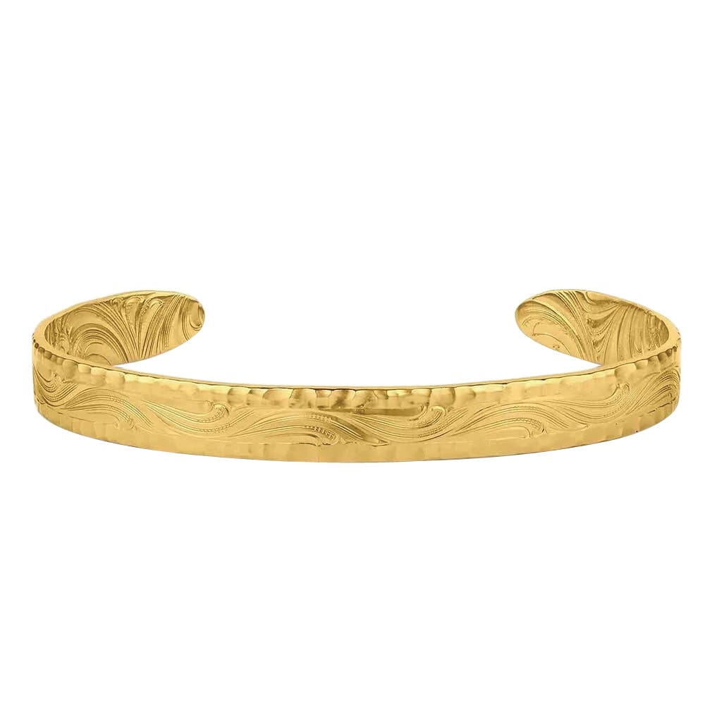 Montana Silversmiths Timeless Treasure Chiseled Cuff Bracelet, One-Size, Brass
