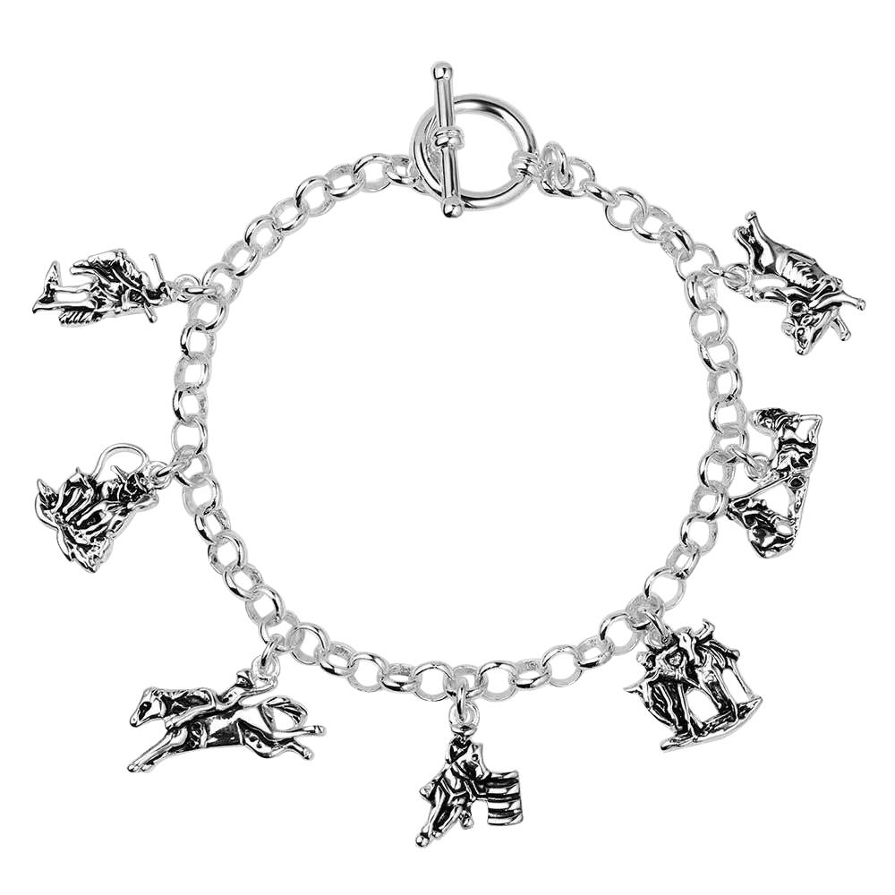 Montana Silversmiths Charms of Champions Rodeo Bracelet, Brass/Metal Alloy