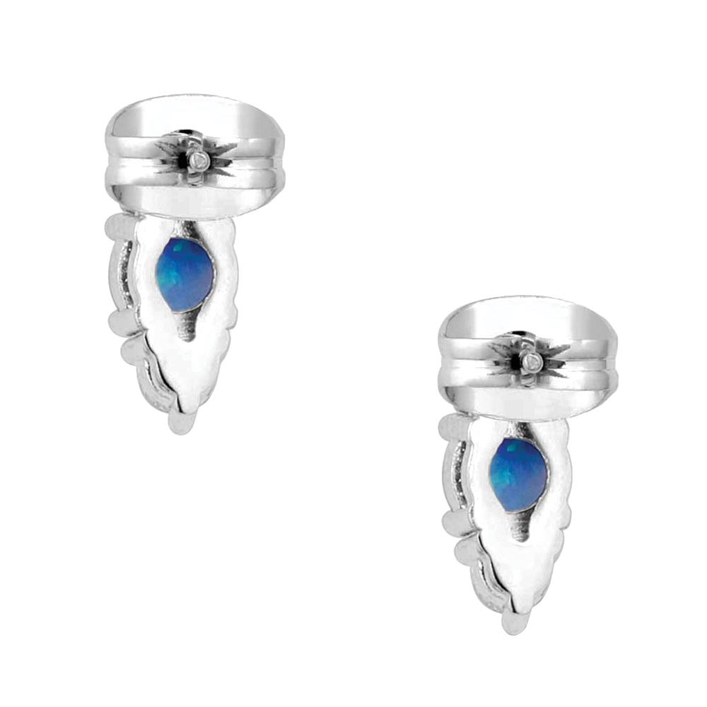 Montana Silversmiths Delicate Moonlight Crystal Opal Earrings, Opal Stone, Zirconia, Blue/Clear