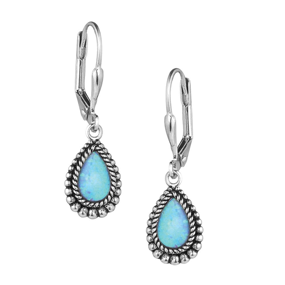 Montana Silversmiths Glimmering Pools Opal Earrings, Opal Stone, Brass