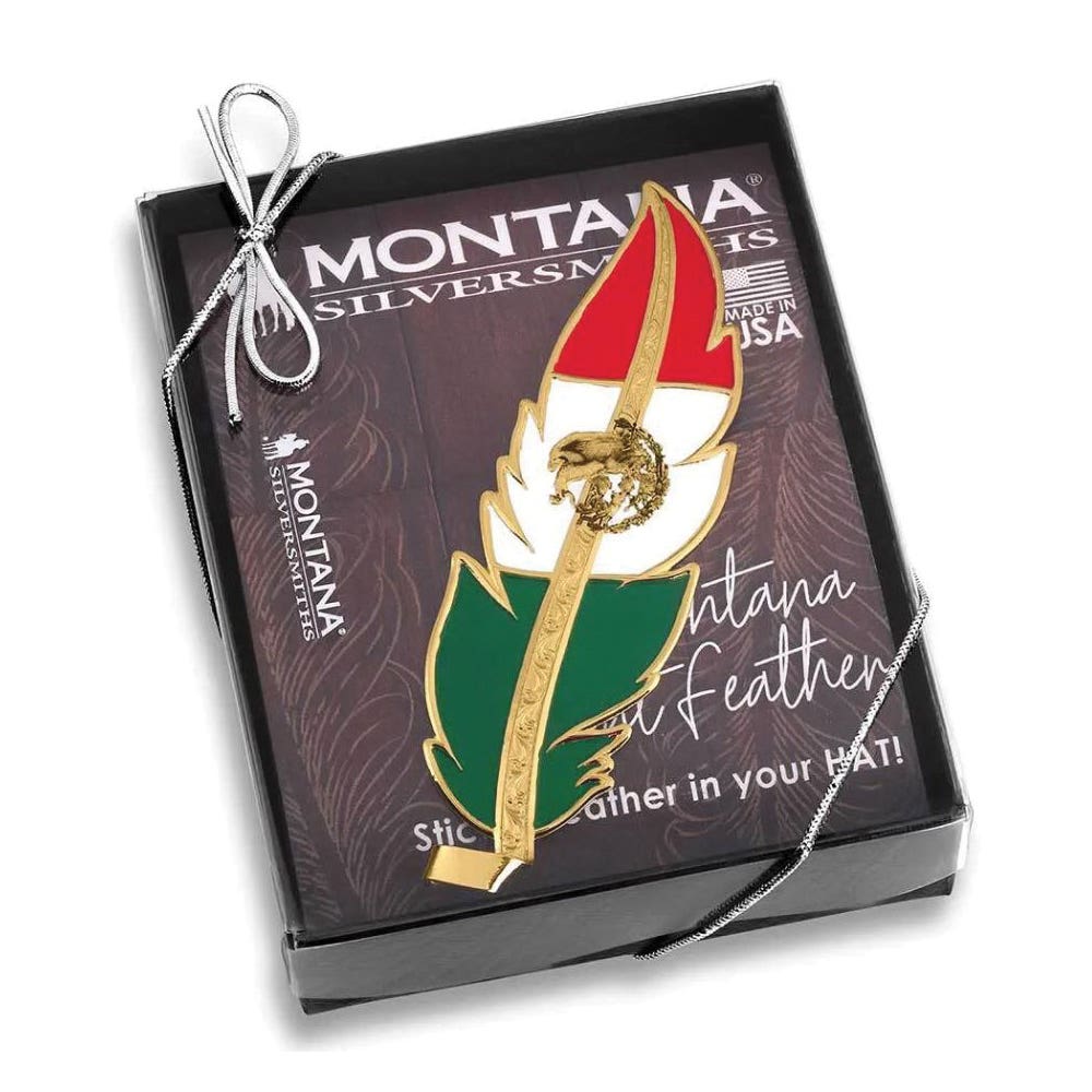 Montana Silversmiths Hat Feather, Brass