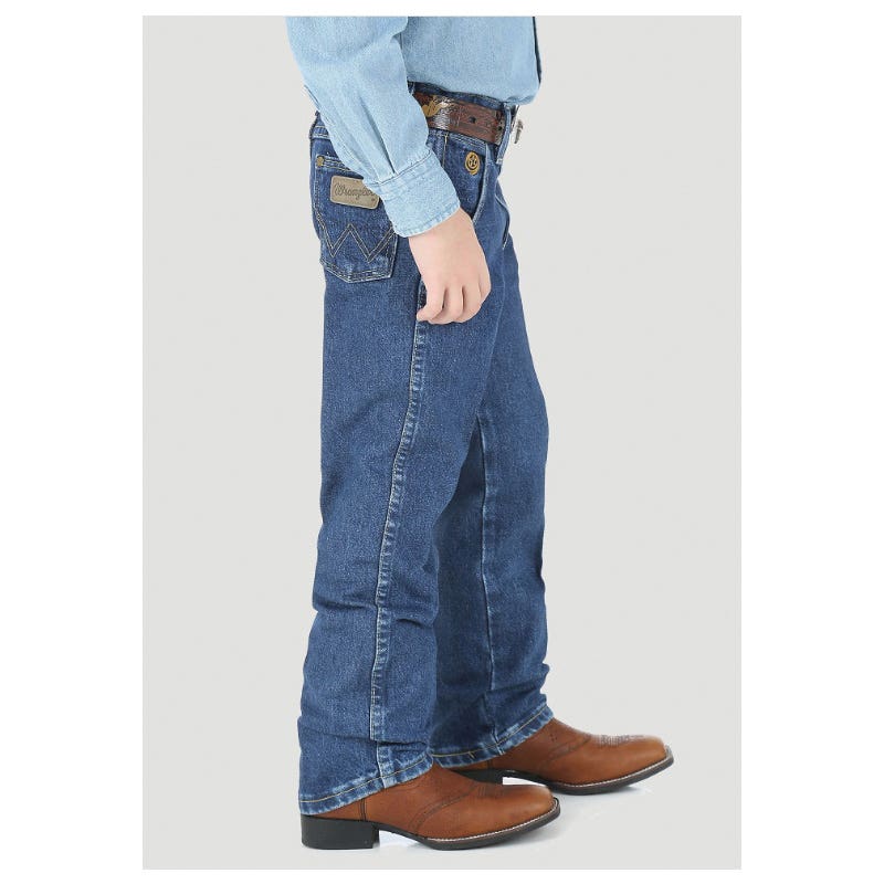 Wrangler Cowboy Cut Series Jeans, Boy's, 18, 30-1/2 to 32 in W, Heavy Stone Denim, Regular Fit