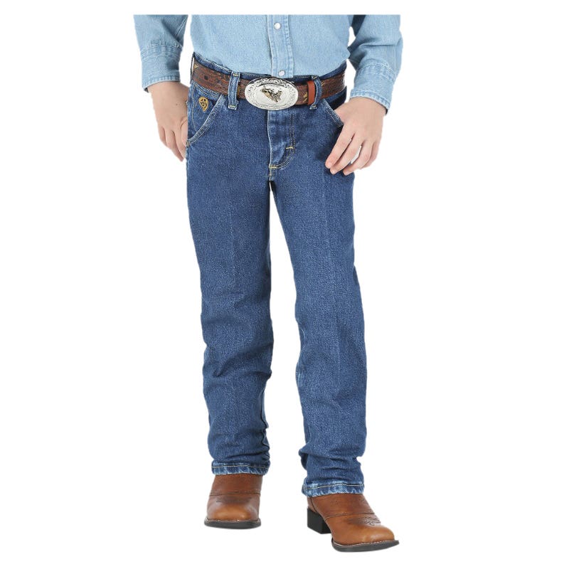 Wrangler Cowboy Cut Series Jeans, Boy's, 18, 30-1/2 to 32 in W, Heavy Stone Denim, Regular Fit