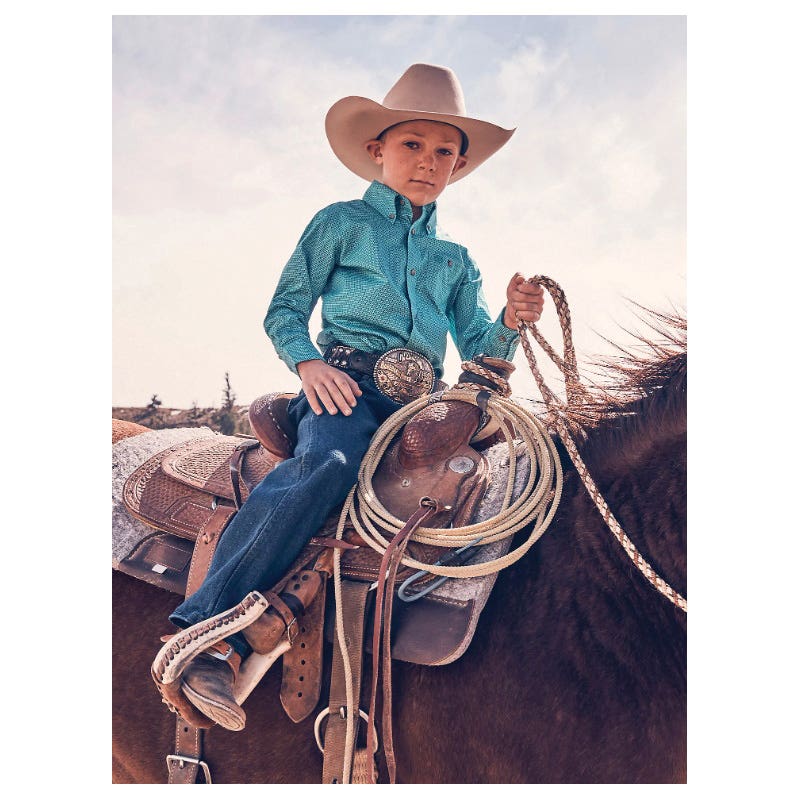 Wrangler Cowboy Cut Series Jeans, Boy's, 18, 30-1/2 to 32 in W, Prewashed Indigo, Regular Fit