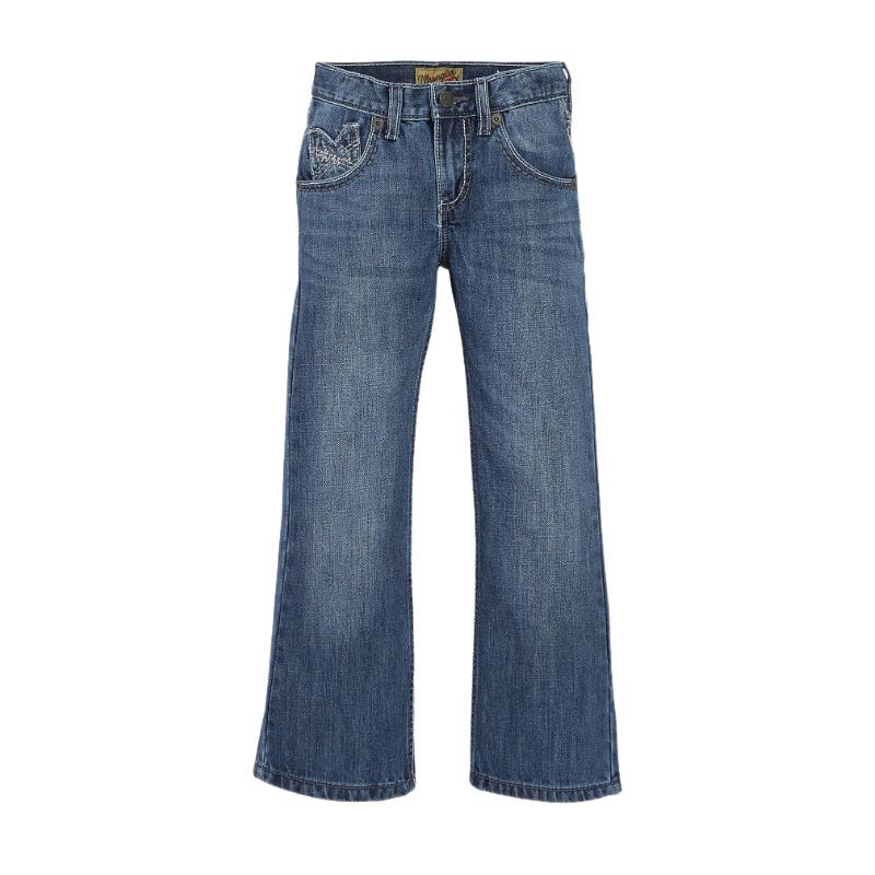 Wrangler 20X Series Vintage Jeans, Boy's, 11, 23-1/2 to 25 in W, Breaking Barriers, Bootcut, Slim Fit