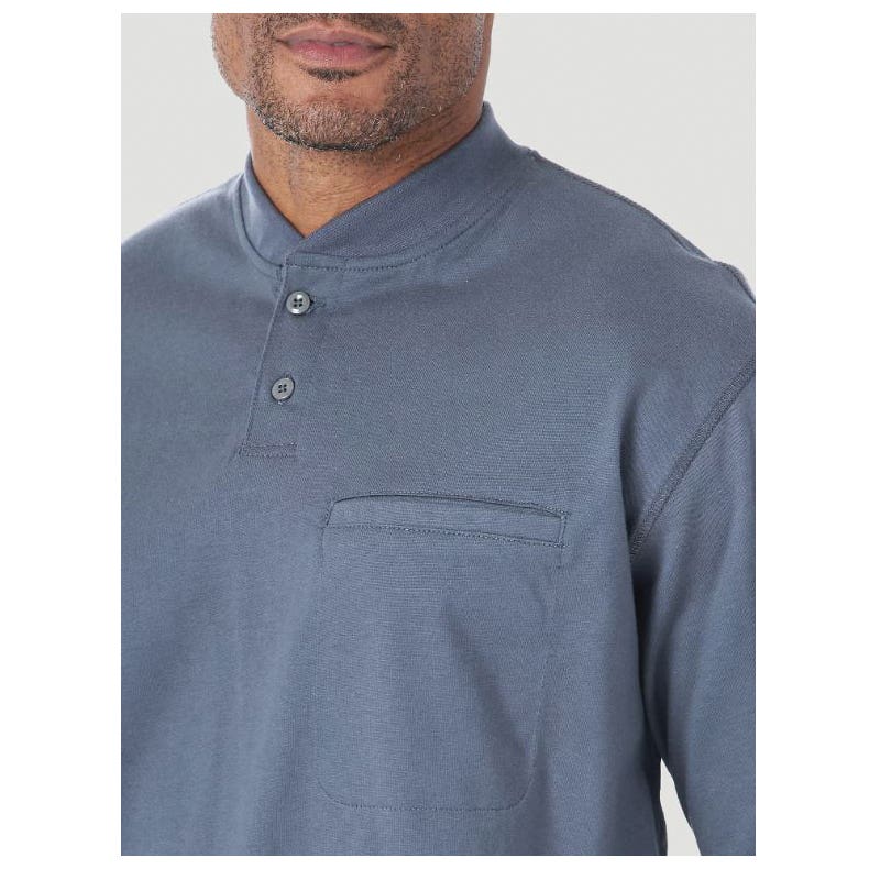 Wrangler RIGGS Series FR3W7CR-M Flame-Resistant Shirt, Men's, M, Henley, Long Sleeve, Button, Castle Rock