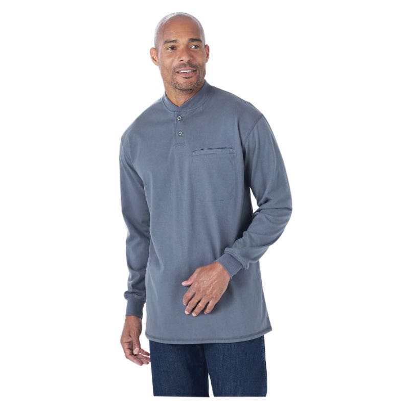 Wrangler RIGGS Series FR3W7CR-M Flame-Resistant Shirt, Men's, M, Henley, Long Sleeve, Button, Castle Rock
