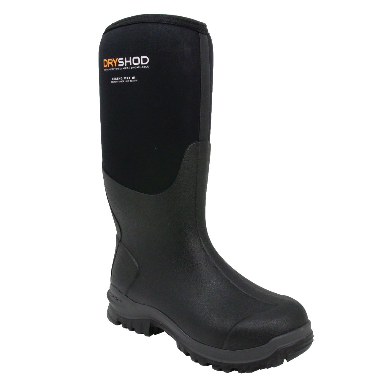 Dryshod West Legend MXT Hi Series Work Boots, 7, Black, Rubber, Insulated: Yes