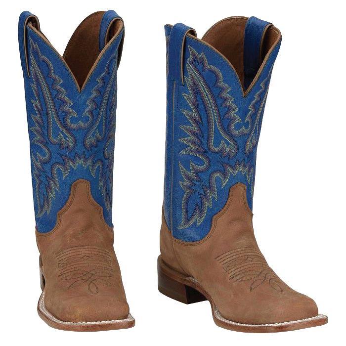 Justin Women's Peyton Western Boots, 11, B W, 2-Row Stitch, Distressed Cognac, Full Grain Leather