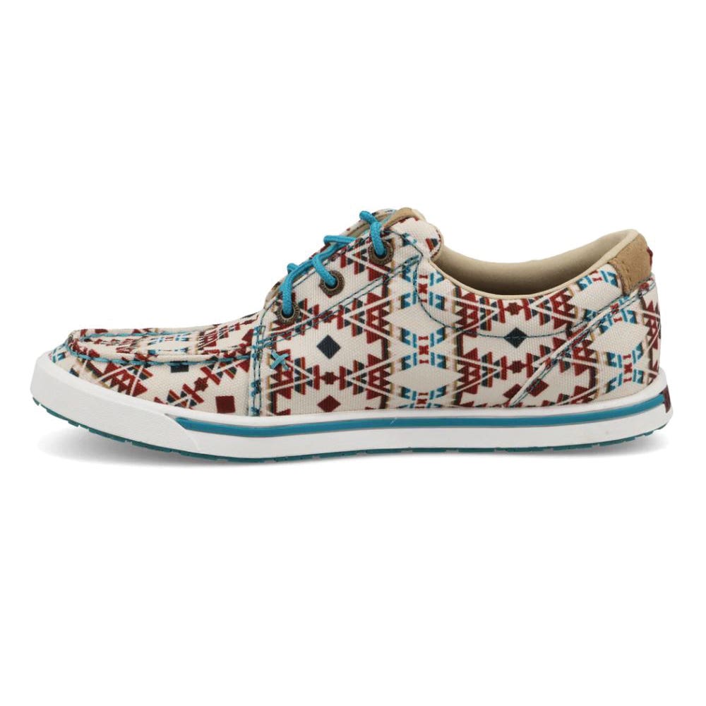 Twisted X Hooey Series Loper Shoes, 7, M W, Beige/Multi-Color, Lace-Up