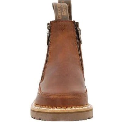 Georgia Boot Romeo Series Chelsea Boots, 6, W, Brown, Leather
