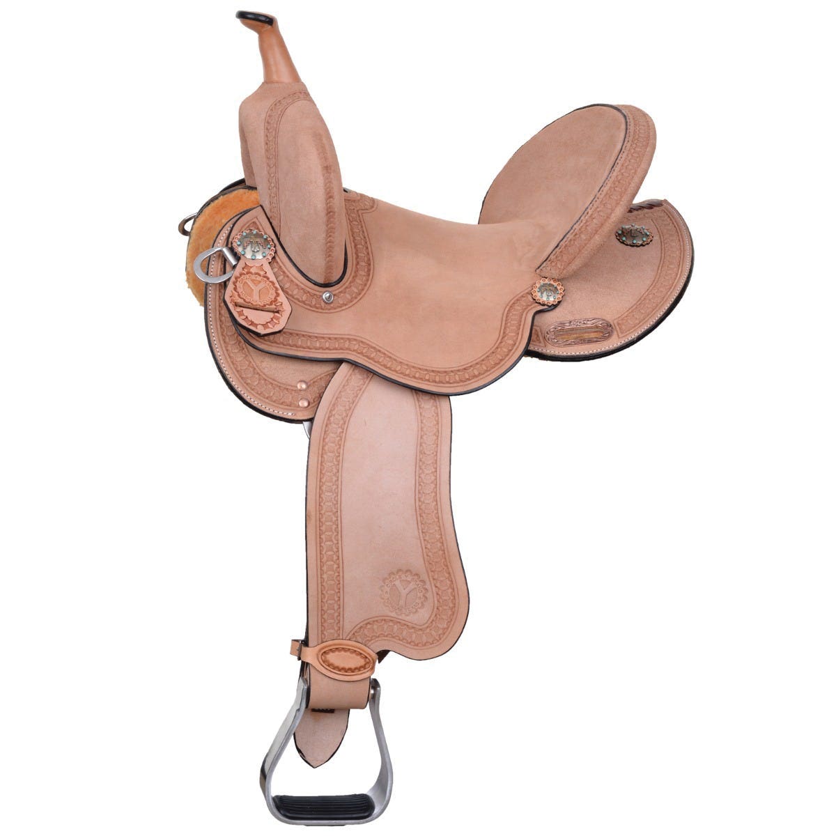 Circle Y 2233-950C-05 Windsor Barrel Saddle, 15 in, Wide Bar, 3-1/2 in Neck, 2 in Cap Horn, 22 in L x 11 in D Skirt