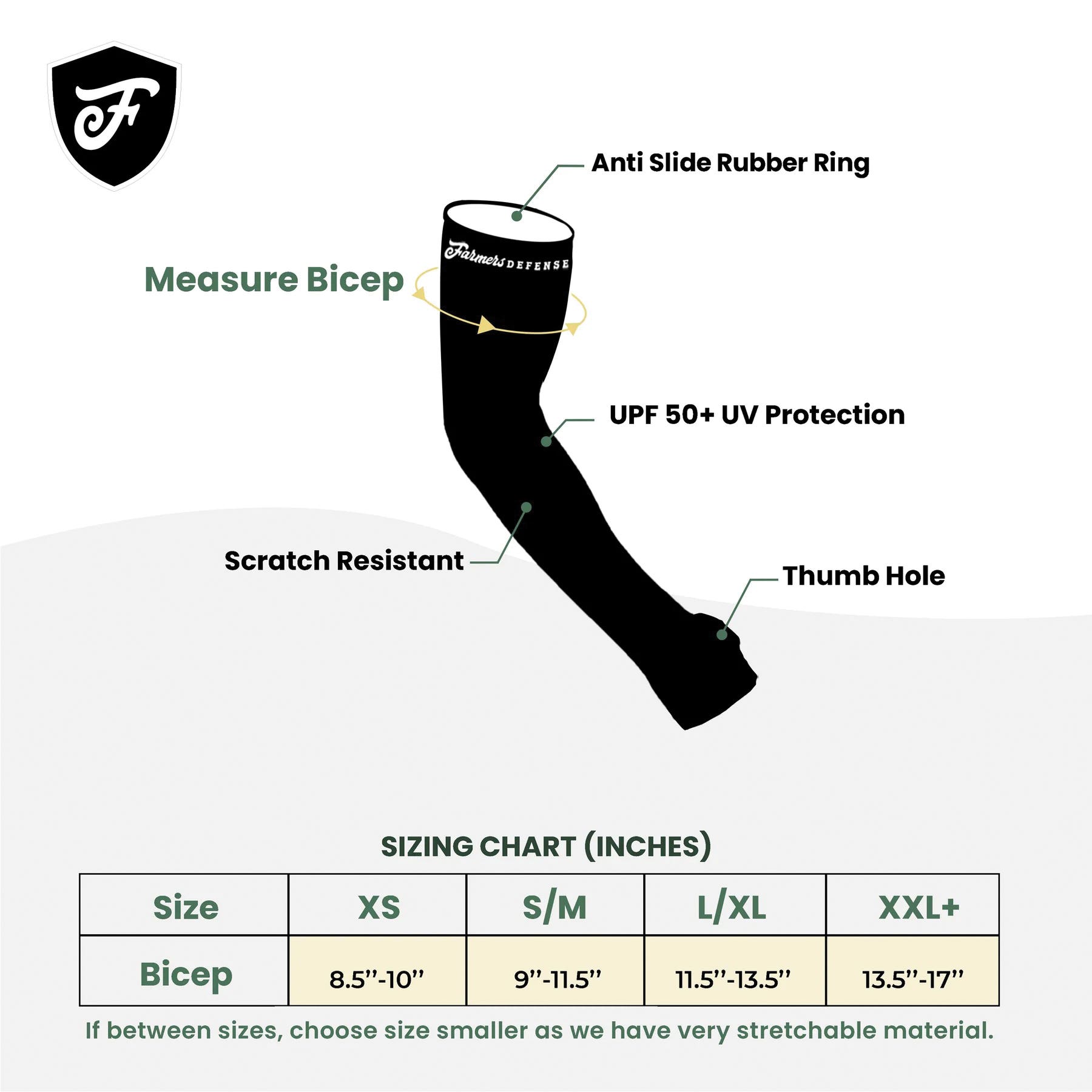 Farmers Defense SLV-WBS-LXL Protection Sleeve, L/XL, Polyester/Spandex, Cattle King