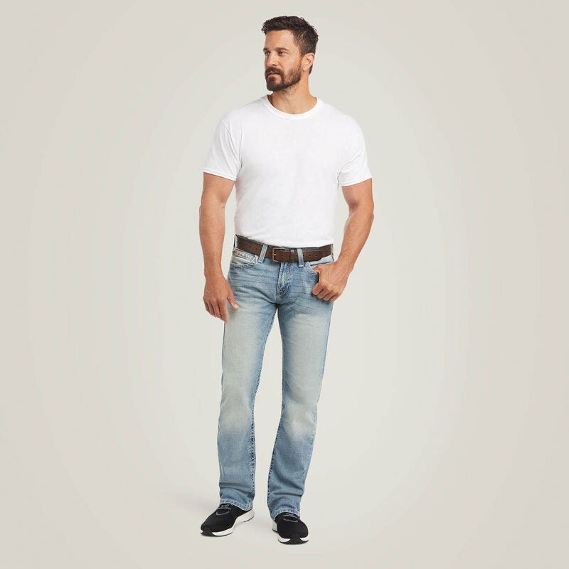 Ariat M7 Rocker Stirling Series Jeans, 31 in W, 36 in L, Shasta, Slim, Straight Leg Fit, Stretchable