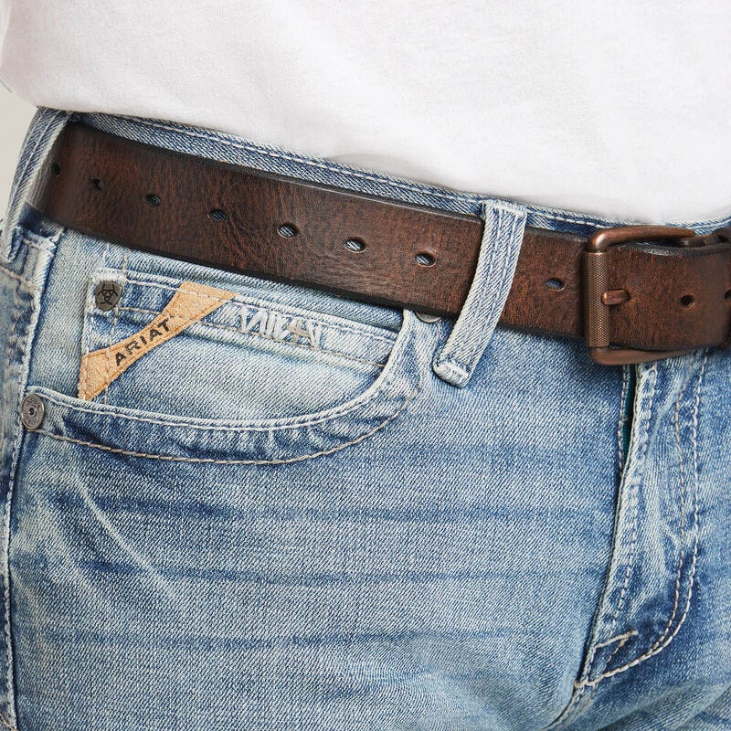 Ariat M7 Rocker Stirling Series Jeans, 32 in W, 38 in L, Shasta, Slim, Straight Leg Fit, Stretchable