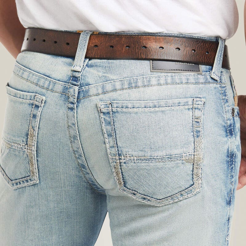 Ariat M7 Rocker Stirling Series Jeans, 32 in W, 38 in L, Shasta, Slim, Straight Leg Fit, Stretchable