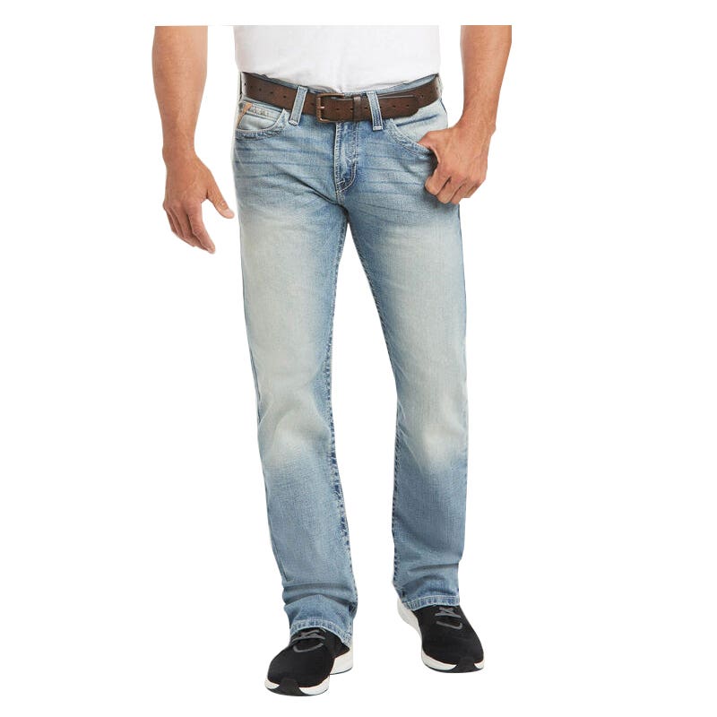 Ariat M7 Rocker Stirling Series Jeans, 32 in W, 38 in L, Shasta, Slim, Straight Leg Fit, Stretchable